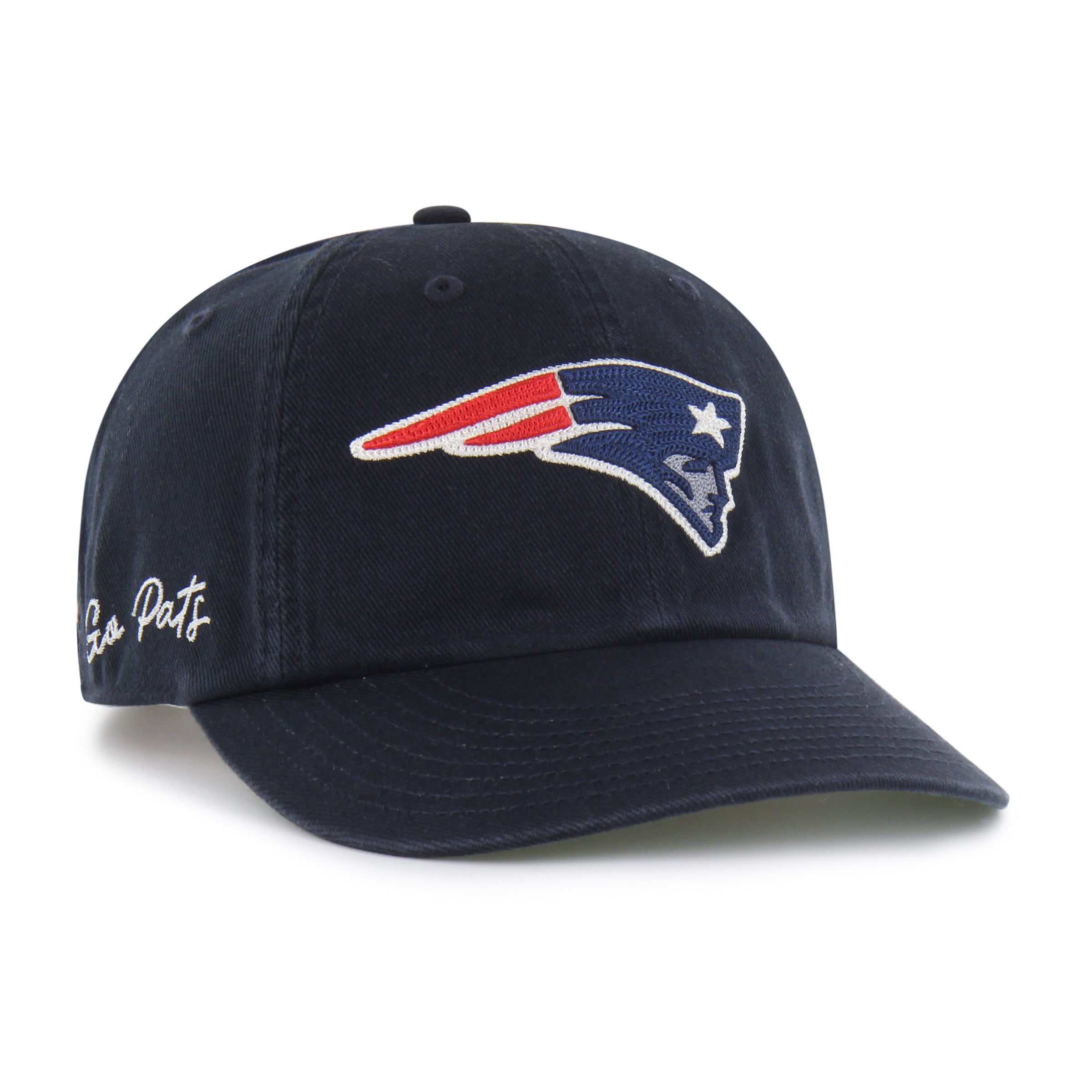 NEW ENGLAND PATRIOTS CHAIN SIDE STITCH '47 CLEAN UP ROUND VISOR